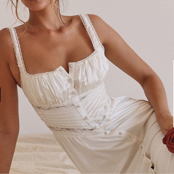 House of CB Illiana Ivory Real Silk Maxi Dress MULTIPLE SIZES - Picture 2 of 7